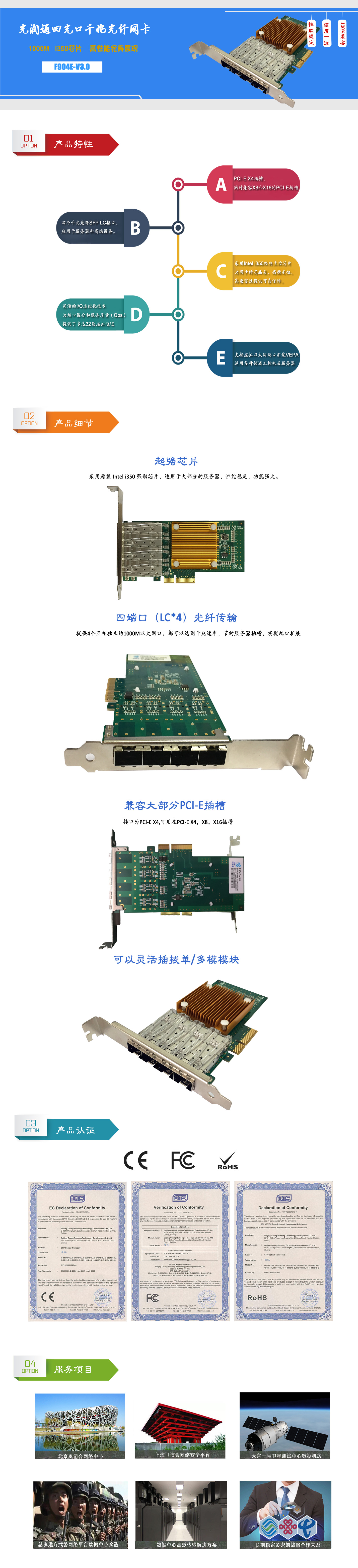 光润通千兆四光口网卡F904E(图1)